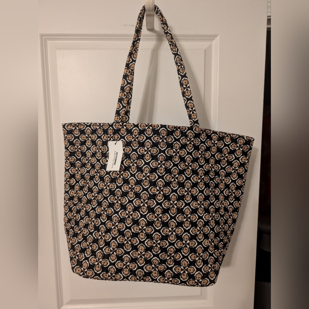 Vera Bradley Black and Tan Floral Tote